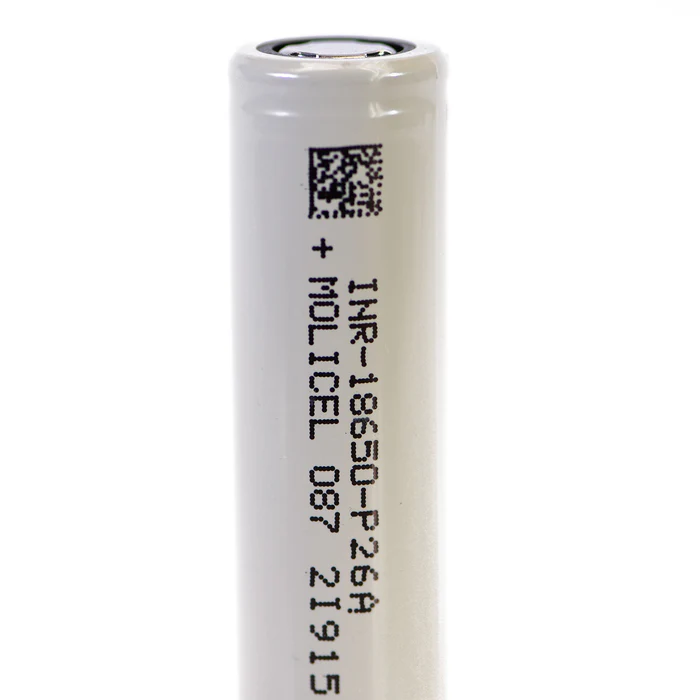 Molicel INR-18650-P26A 2600mAh 35A Battery 1 this image refers to Molicel P26A 18650 2600mAh 35A Battery