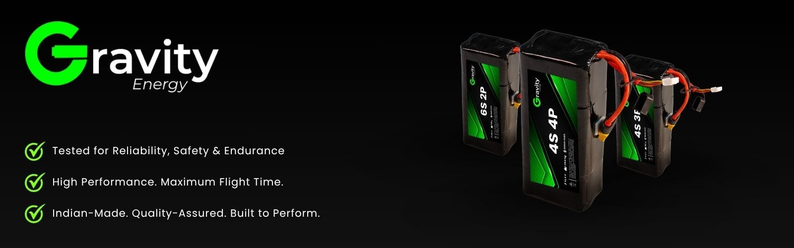 The image showcases Gravity Energy, drone battery introduced by UAVGarage