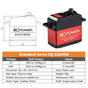 XQ POWER XQ-S3240M Core Motor Digital Servo