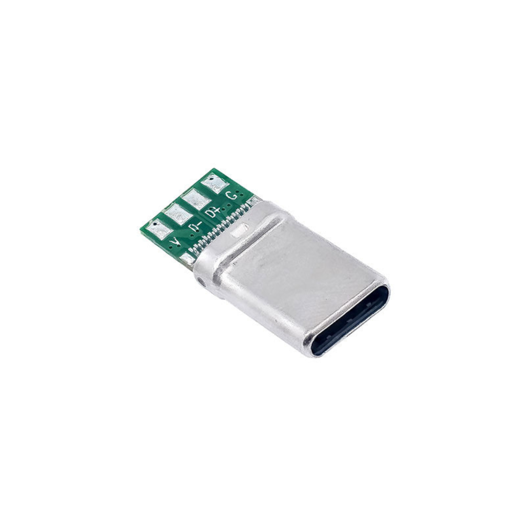 USB Type-C Male Plug Connector with PCB USB-C Breakout 1 picture showcasing image of USB Type-C Male Plug Connector with PCB USB-C Breakout