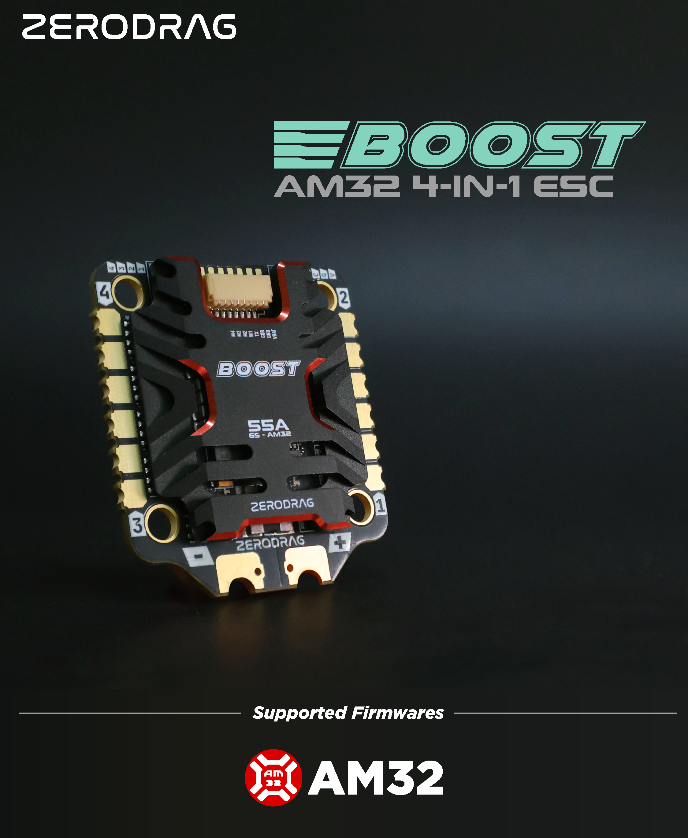 Zerodrag BOOST AM32 55A 4-in-1 ESC (Made in India) 4