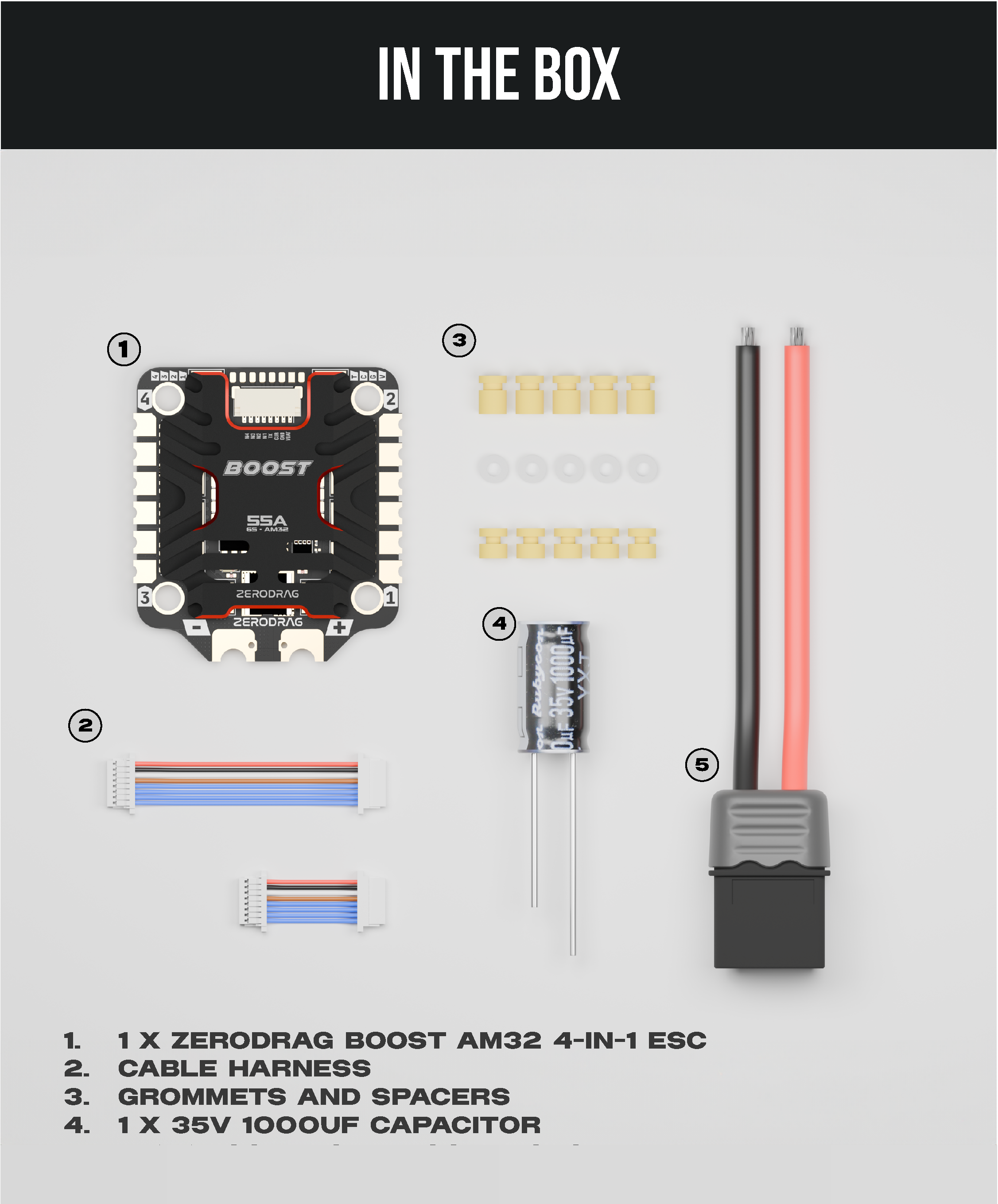 Zerodrag BOOST AM32 55A 4-in-1 ESC (Made in India) 7
